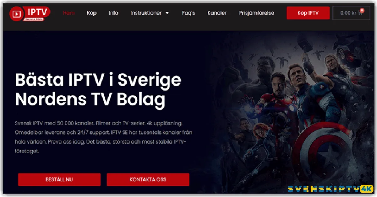 Upptäck ett brett utbud av bästa IPTV-kanaler i Sverige inklusive sport, film och internationella alternativ. Få tillgång till 4K-streaming och premiuminnehåll.